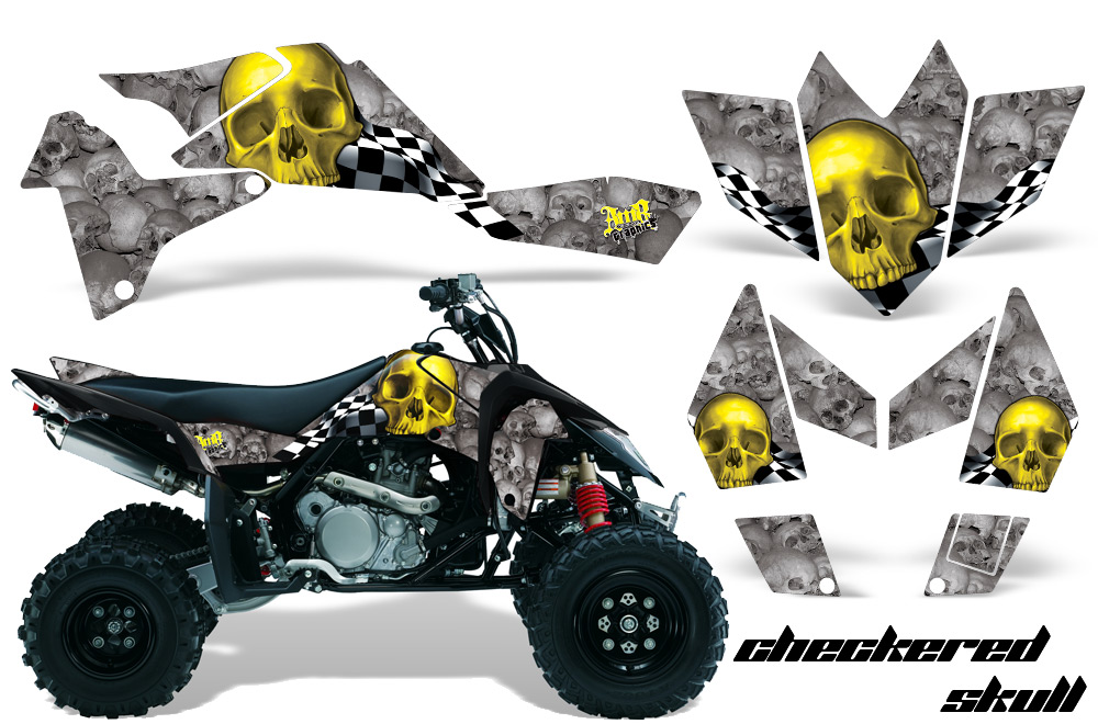 Suzuki LTR450 Graphics Kit Check-Skull Y